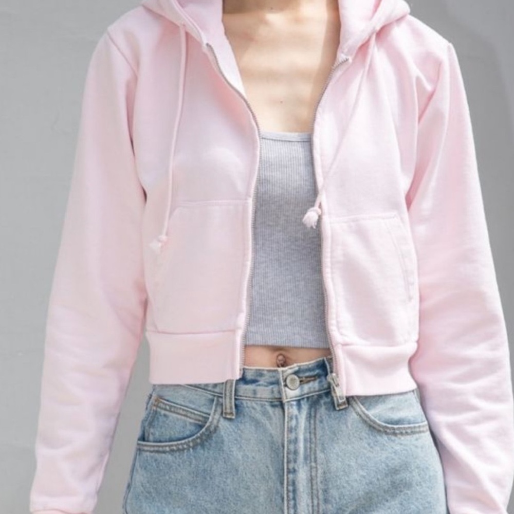 Brandy Melville Crop Pink Hoodie